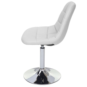 2er-Set Esszimmerstühle drehbar Kunstleder Chrom weiss