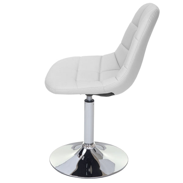 2er-Set Esszimmerstühle drehbar Kunstleder Chrom weiss