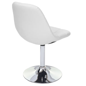 2er-Set Esszimmerstühle drehbar Kunstleder Chrom weiss