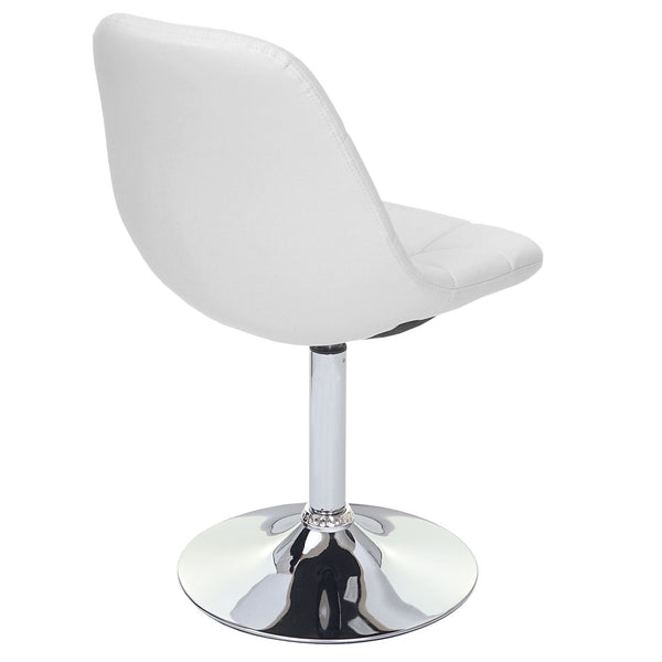 2er-Set Esszimmerstühle drehbar Kunstleder Chrom weiss