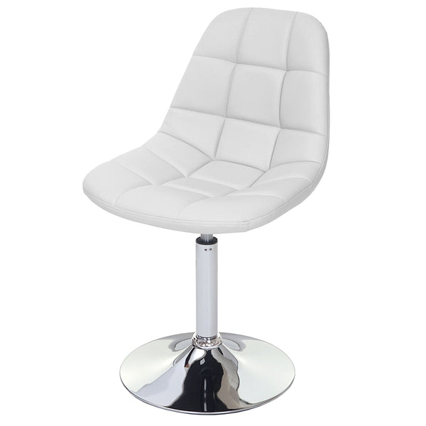 2er-Set Esszimmerstühle drehbar Kunstleder Chrom weiss