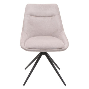 2er-Set drehbare Esszimmerstühle Stoff Metall creme-beige