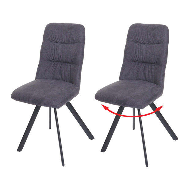 2er-Set drehbare Esszimmerstühle Samt Auto-Position anthrazit