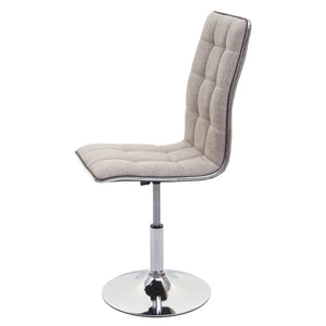 2er-Set Esszimmerstühle höhenverstellbar drehbar Stoff creme-grau