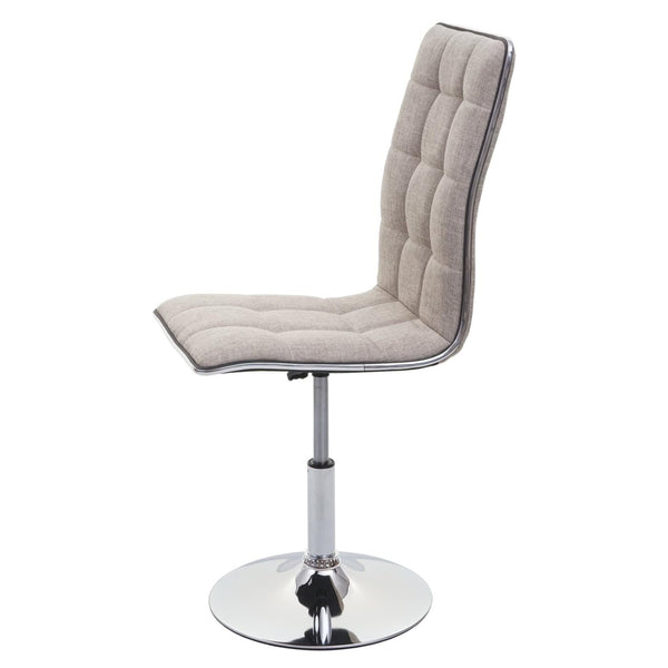 2er-Set Esszimmerstühle höhenverstellbar drehbar Stoff creme-grau