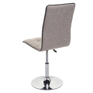 2er-Set Esszimmerstühle höhenverstellbar drehbar Stoff creme-grau