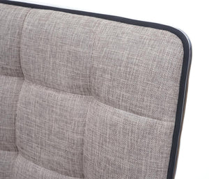 2er-Set Esszimmerstühle höhenverstellbar drehbar Stoff creme-grau