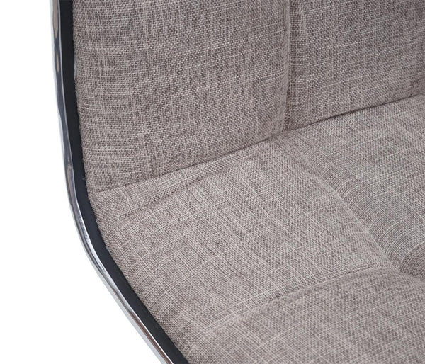 2er-Set Esszimmerstühle höhenverstellbar drehbar Stoff creme-grau