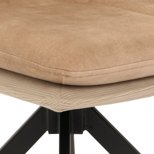 2er-Set Esszimmerstühle drehbar Stoff mit Metallgestell beige