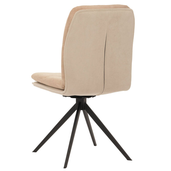 2er-Set Esszimmerstühle drehbar Stoff mit Metallgestell beige