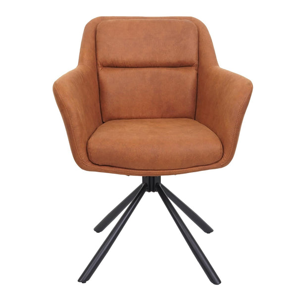 2er-Set drehbare Esszimmerstühle Wildleder-Optik braun