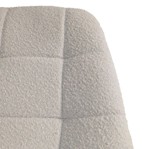 2er-Set Esszimmer Drehstuhl Bouclé Stoff Stahlgestell beige