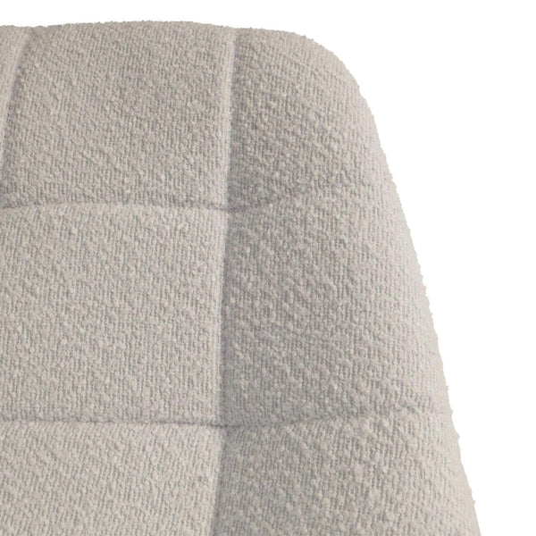2er-Set Esszimmer Drehstuhl Bouclé Stoff Stahlgestell beige