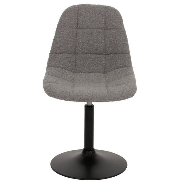 2er-Set Esszimmer Drehstuhl Bouclé Stoff Stahlgestell grau