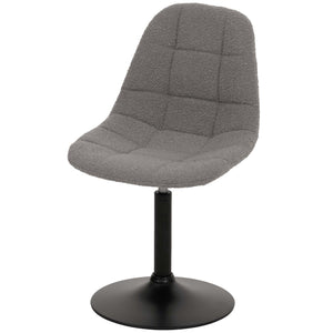 2er-Set Esszimmer Drehstuhl Bouclé Stoff Stahlgestell grau