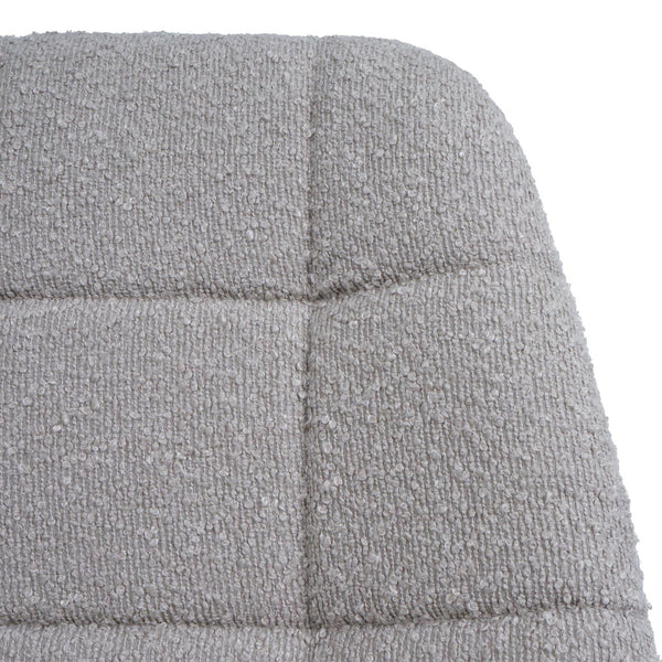 2er-Set Esszimmer Drehstuhl Bouclé Stoff Stahlgestell taupe