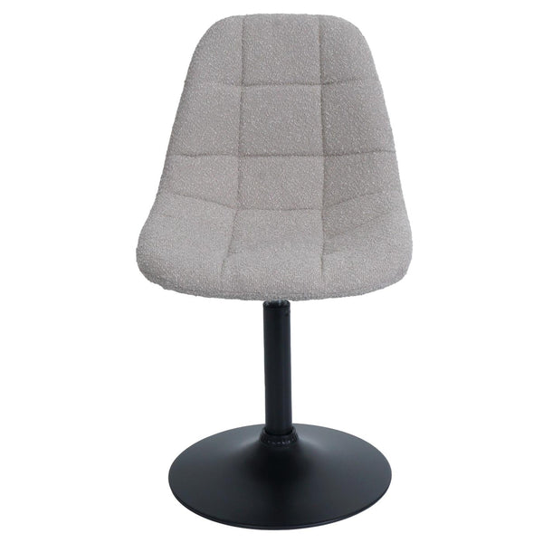 2er-Set Esszimmer Drehstuhl Bouclé Stoff Stahlgestell taupe
