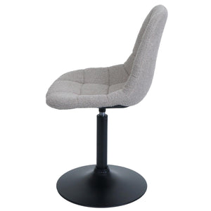 2er-Set Esszimmer Drehstuhl Bouclé Stoff Stahlgestell taupe