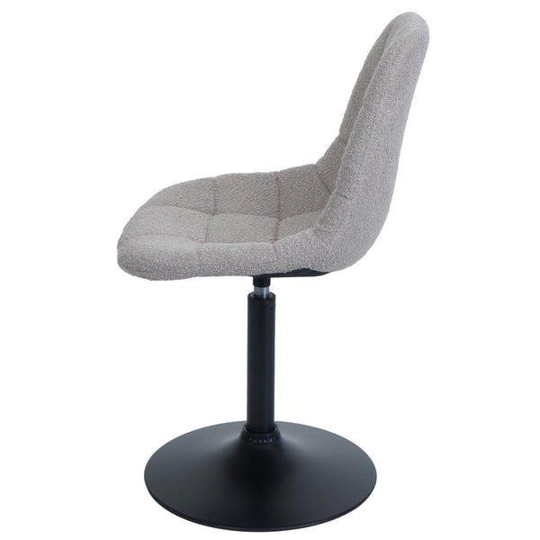 2er-Set Esszimmer Drehstuhl Bouclé Stoff Stahlgestell taupe