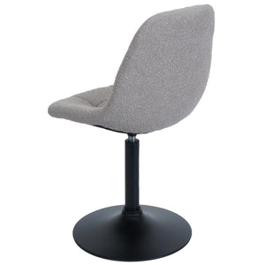 2er-Set Esszimmer Drehstuhl Bouclé Stoff Stahlgestell taupe