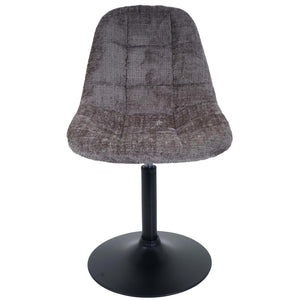 2er-Set Esszimmer Drehstuhl Chenille mit Stahlgestell braun