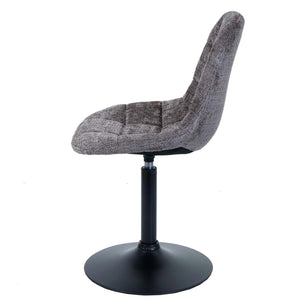 2er-Set Esszimmer Drehstuhl Chenille mit Stahlgestell braun