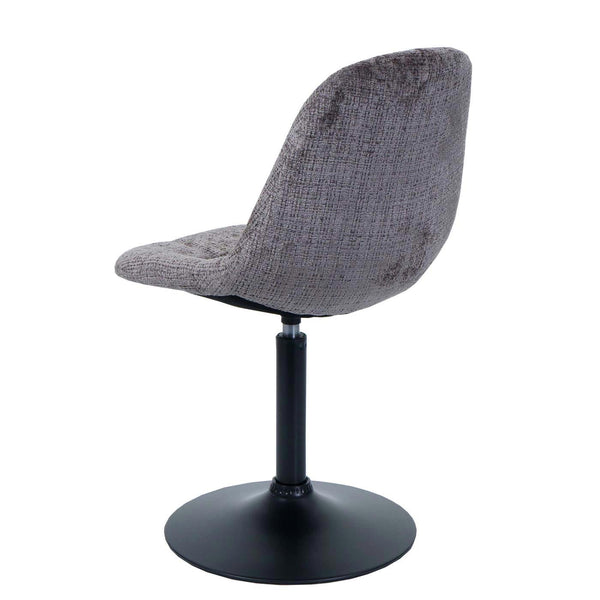 2er-Set Esszimmer Drehstuhl Chenille mit Stahlgestell braun