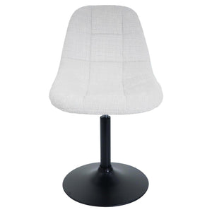 2er-Set Esszimmer Drehstuhl aus Stahl und Chenille creme