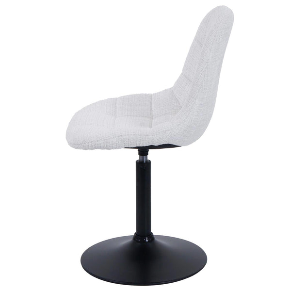 2er-Set Esszimmer Drehstuhl aus Stahl und Chenille creme