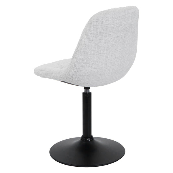 2er-Set Esszimmer Drehstuhl aus Stahl und Chenille creme