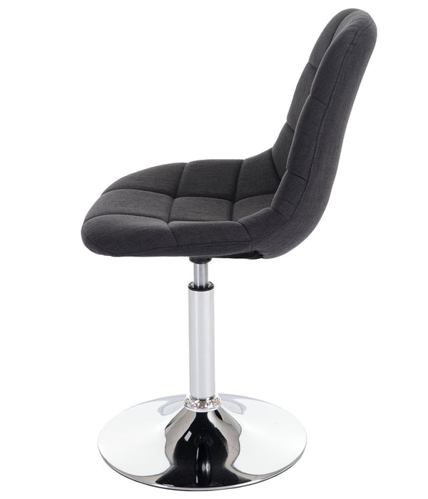 2er-Set Esszimmer Drehstuhl Chrom Textil dunkelgrau