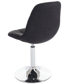 2er-Set Esszimmer Drehstuhl Chrom Textil dunkelgrau