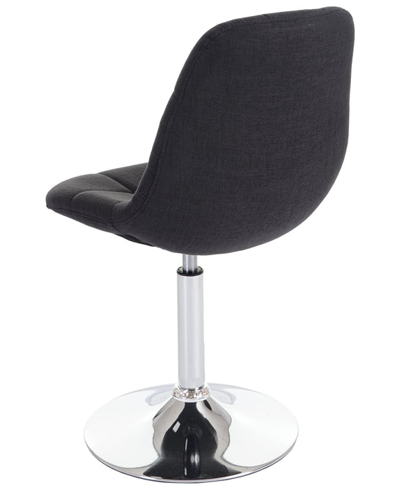 2er-Set Esszimmer Drehstuhl Chrom Textil dunkelgrau