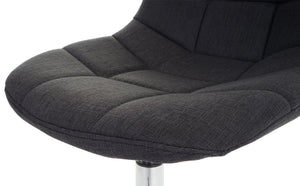 2er-Set Esszimmer Drehstuhl Chrom Textil dunkelgrau