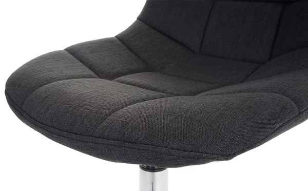 2er-Set Esszimmer Drehstuhl Chrom Textil dunkelgrau