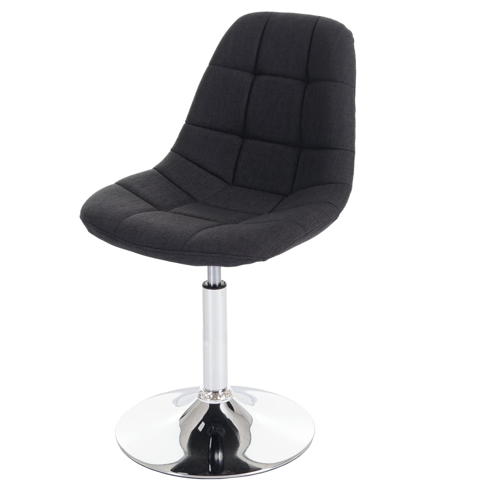 2er-Set Esszimmer Drehstuhl Chrom Textil dunkelgrau