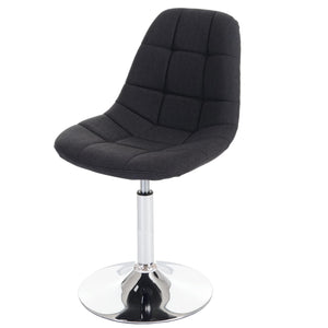 2er-Set Esszimmer Drehstuhl Chrom Textil dunkelgrau