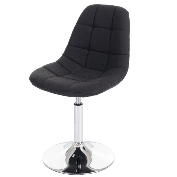 2er-Set Esszimmer Drehstuhl Chrom Textil dunkelgrau