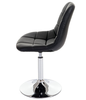2er-Set Esszimmer Drehstuhl Kunstleder Chromgestell schwarz