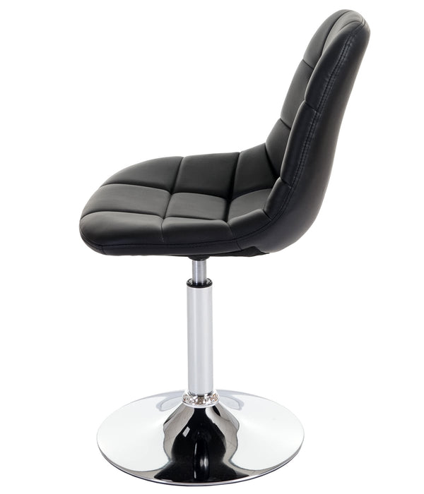 2er-Set Esszimmer Drehstuhl Kunstleder Chromgestell schwarz