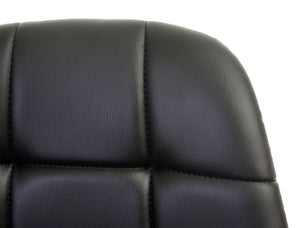 2er-Set Esszimmer Drehstuhl Kunstleder Chromgestell schwarz