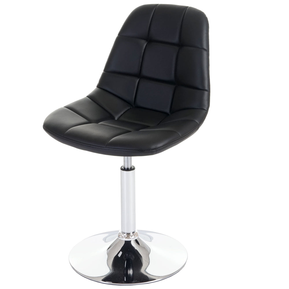 2er-Set Esszimmer Drehstuhl Kunstleder Chromgestell schwarz