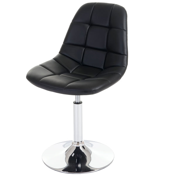 2er-Set Esszimmer Drehstuhl Kunstleder Chromgestell schwarz