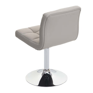 2er-Set Esszimmer Drehstuhl Kunstleder Chrom taupe-grau