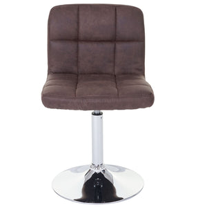2er-Set Esszimmer Drehstühle Wildlederimitat Chrom vintage braun
