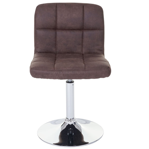 2er-Set Esszimmer Drehstühle Wildlederimitat Chrom vintage braun
