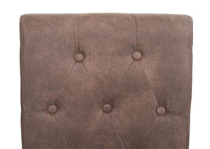 2er-Set Chesterfield Esszimmerstühle mit Nieten Stoff braun