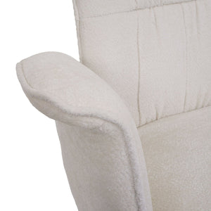 2er-Set Esszimmerstuhl drehbar mit Armlehne Chenille creme