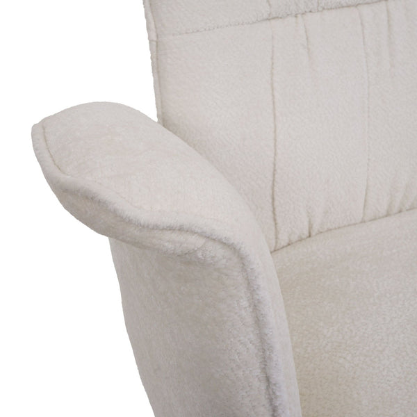 2er-Set Esszimmerstuhl drehbar mit Armlehne Chenille creme