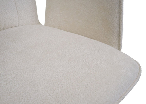 2er-Set Esszimmerstuhl drehbar mit Armlehne Chenille creme